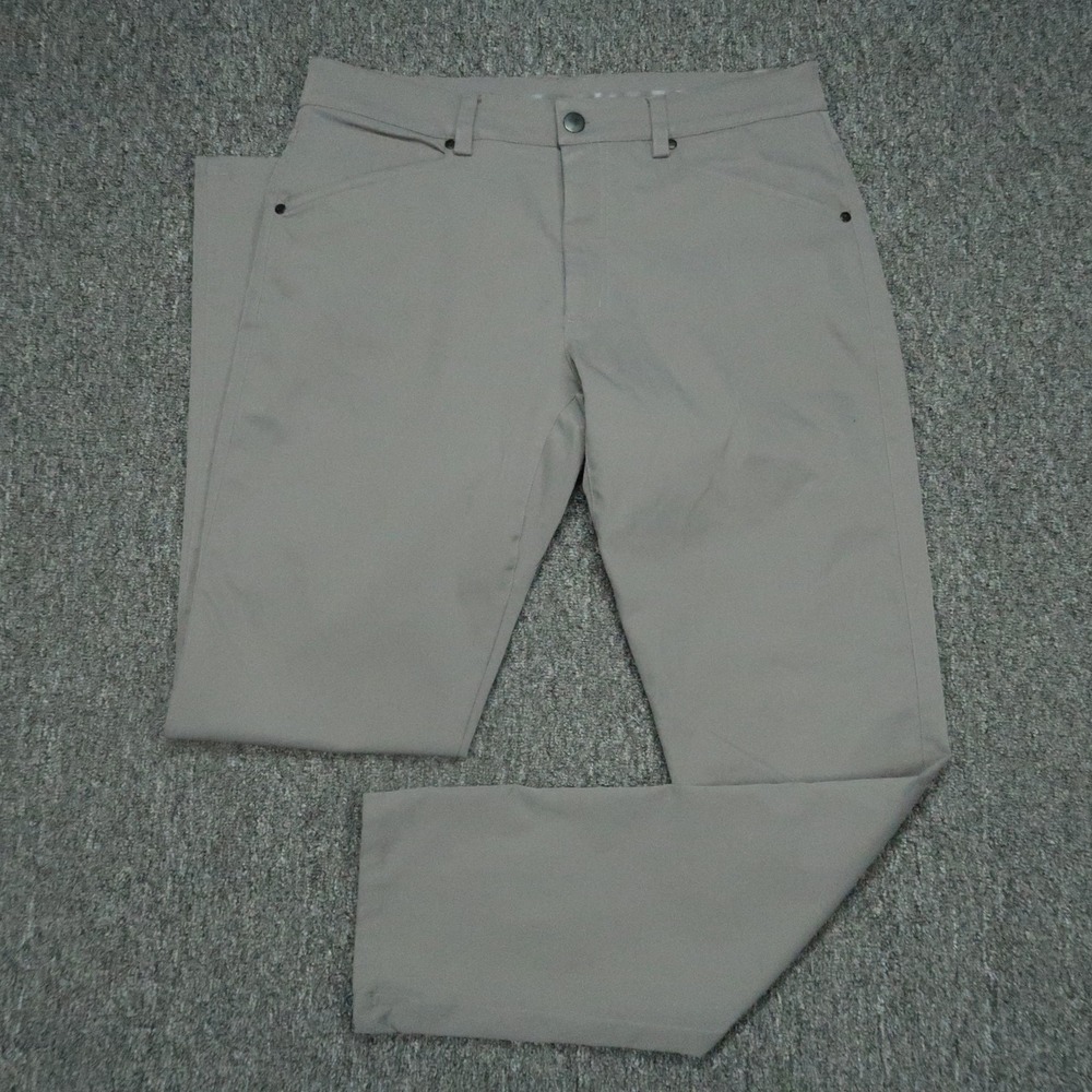 Myles Pants Mens‎ Large Gray Performance 5 Pocket Technical Fabric Stretch 34x32